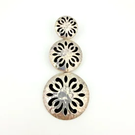 ATI Mexico 925 Hammered Sterling Silver Graduated Circles Flower Pendant