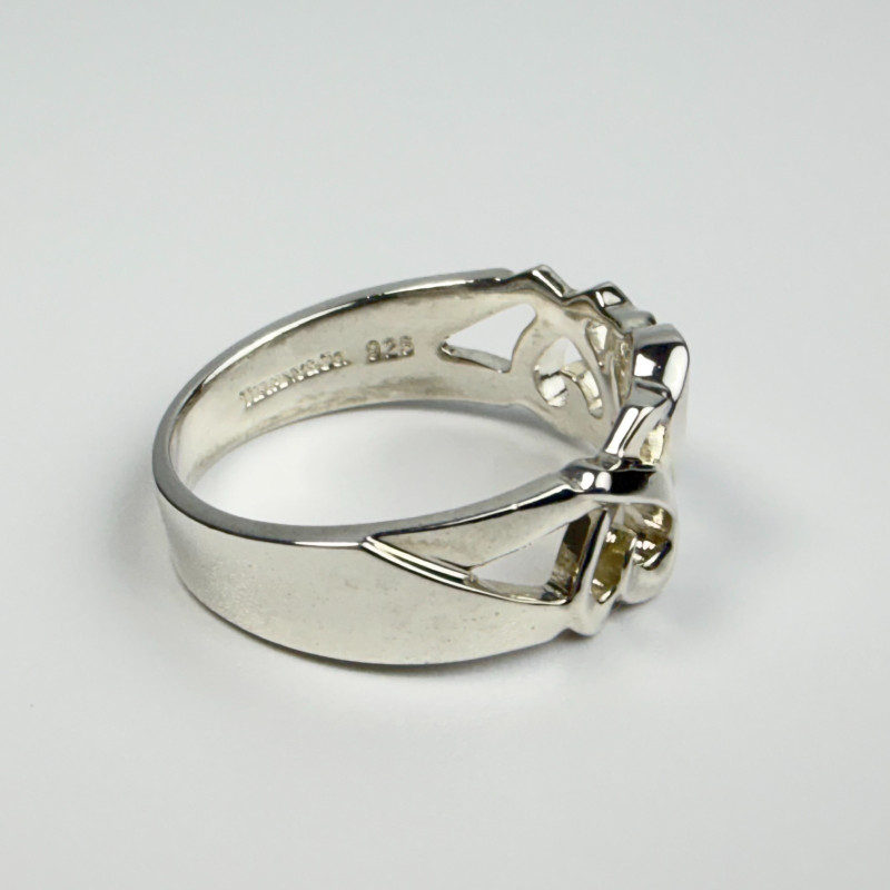 TIFFANY & CO PALOMA PICASSO TRIPLE LOVING HEARTS STERLING SILVER RING 6