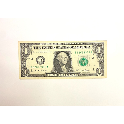 2013 FANCY SERIAL NUMBER  B37873788A One Dollar Bill