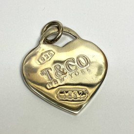 Please Return To Tiffany & Co Silver Huge 1.25" Heart Tag Pendant Charm Large XL