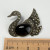 Vintage Sterling Silver Swan Brooch with black Onyx Belly and Marcasite detail