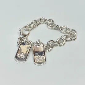 GUCCI Dog Tag Double Tag Bracelet SV925 made in Italy