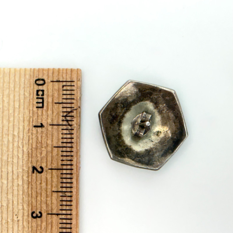 Unique Native American Style Mosaic Turquoise Hexagonal Stud Earrings Silver