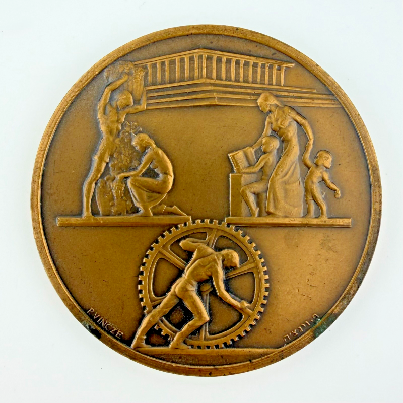 1965 ISRAEL HISTORICAL CITIES EDMOND DE ROTHSCHILD FATHER STATE MEDAL BRONZE