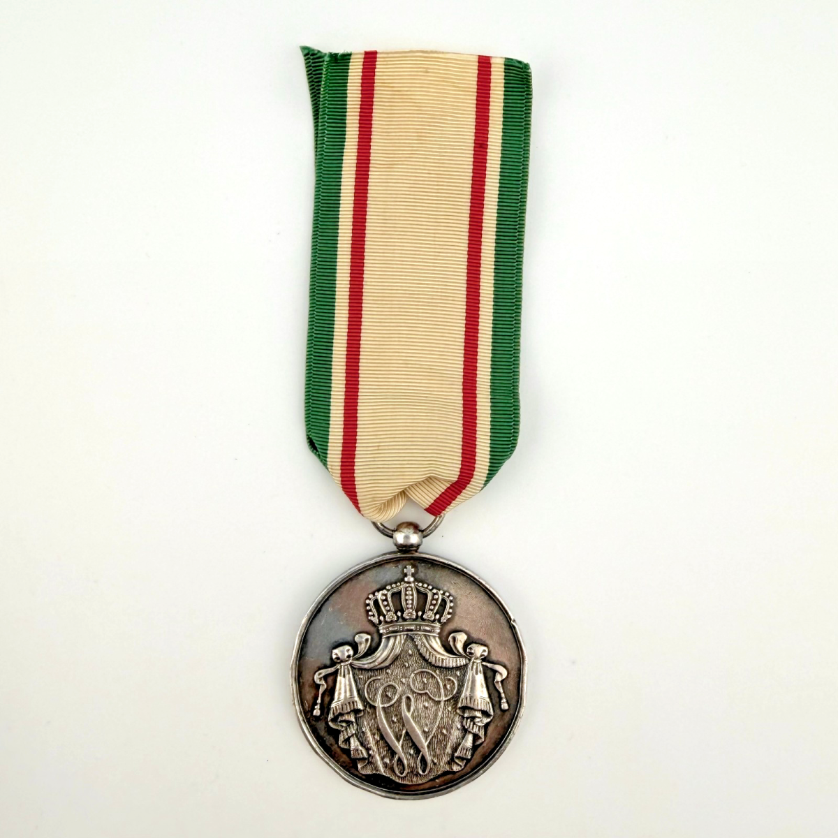 Netherlands War Faithful Service Juliana Silvered Loyal Service Medal With Ribb.