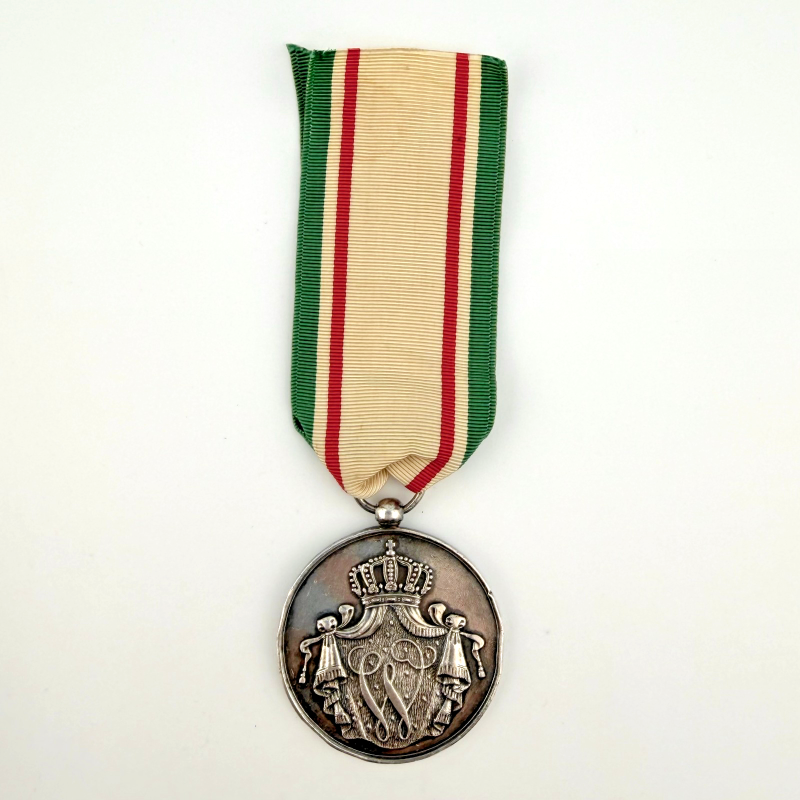 Netherlands War Faithful Service Juliana Silvered Loyal Service Medal With Ribb.
