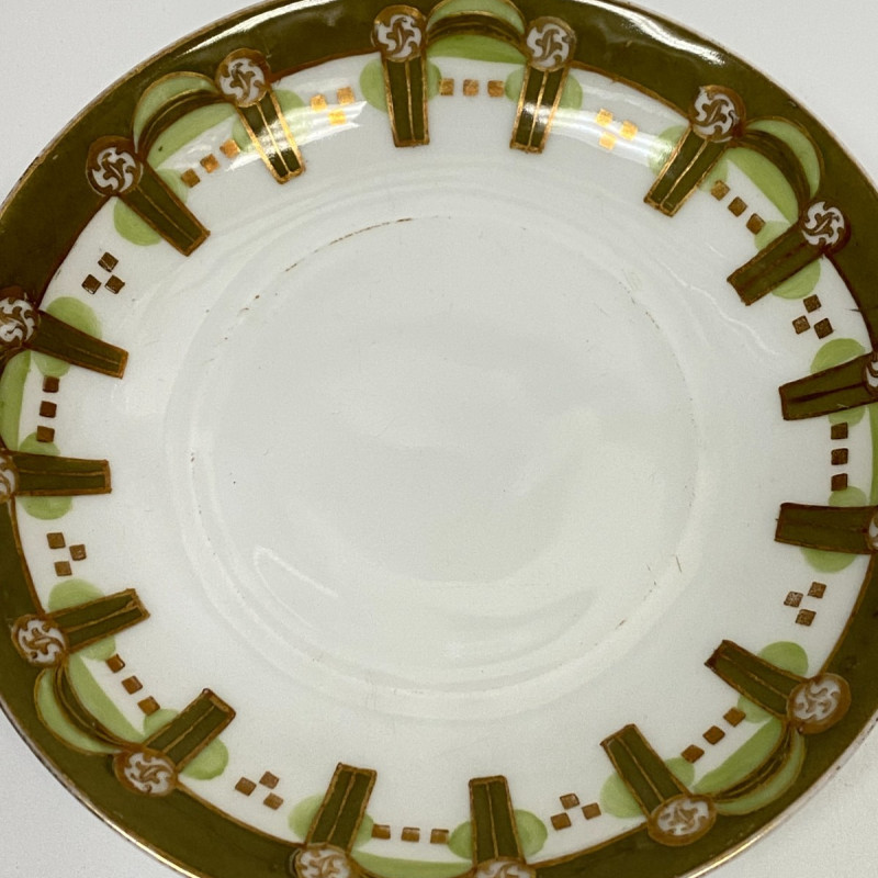 2 Porcelain teacup plates and a Porcelain drainer by Gardner Moscow