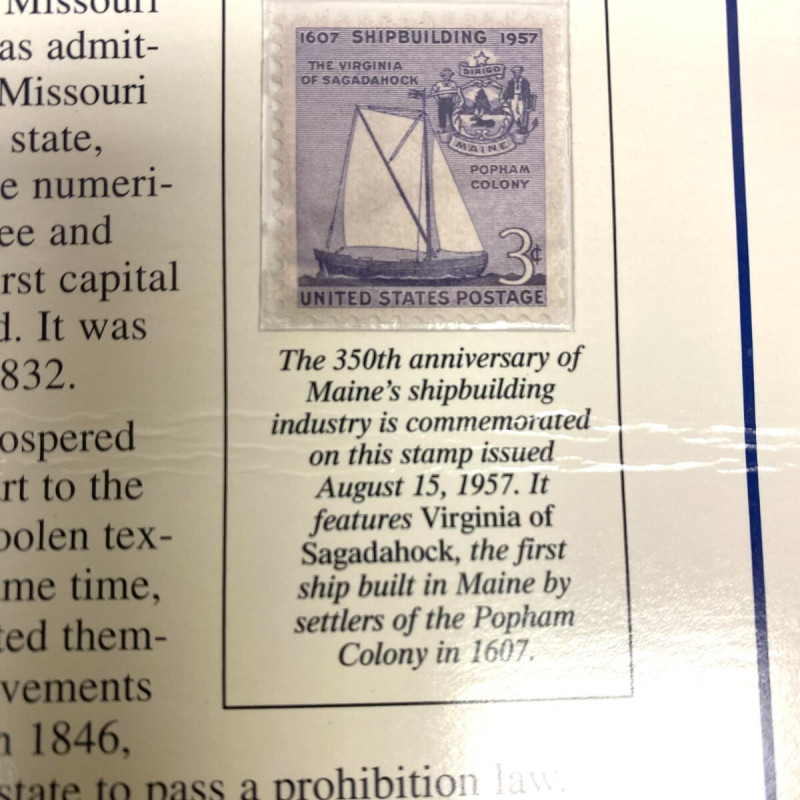 2003 Postal Commemorative Society Statehood Quarter/stamps  Maine P & D