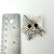 Vintage Sterling Silver Mexico Modernist Cat Brooch Pin Black Eyes circa 1980s'