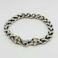 David Yurman 925 Sterling Silver 18K Gold 9” 52.9g Wheat Chain Bracelet David Yurman 925 Sterling Silver 18K Gold 9” 52.9g Wheat Chain Bracelet