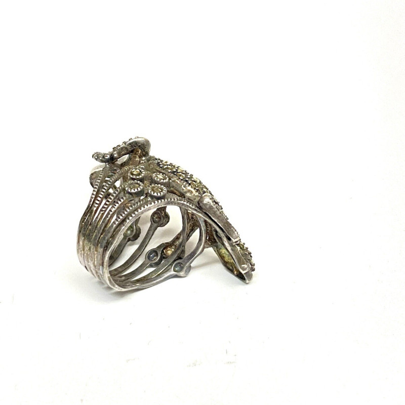 Antique Sterling Silver Marcasite lizard Ring Size 7 Antique Sterling Silver Marcasite lizard Ring Size 7