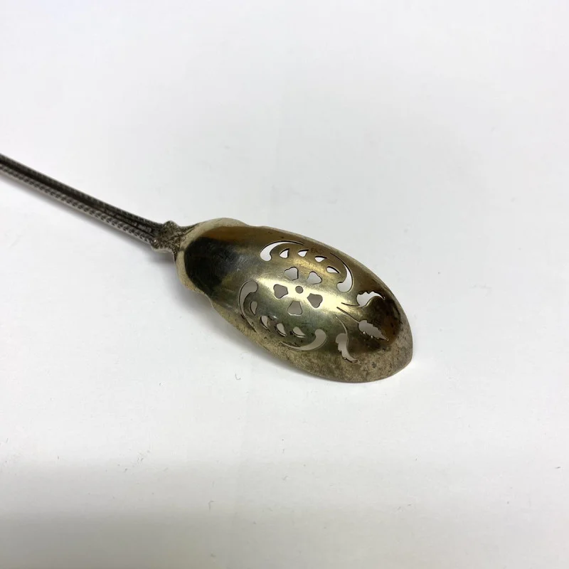 1899 Decorative Slotted Sterling Silver Serving 8 1/2 ''Spoon 