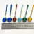 6 Demitasse Spoon Set Enamel Gilt Sterling Silver Ela Denmark