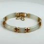 14k Yellow Gold “Joy” Clasp 7 Segments Celadon Green Jade Bracelet