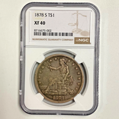 1878 S T$1 NGC XF 40 1878 S T$1 NGC XF 40