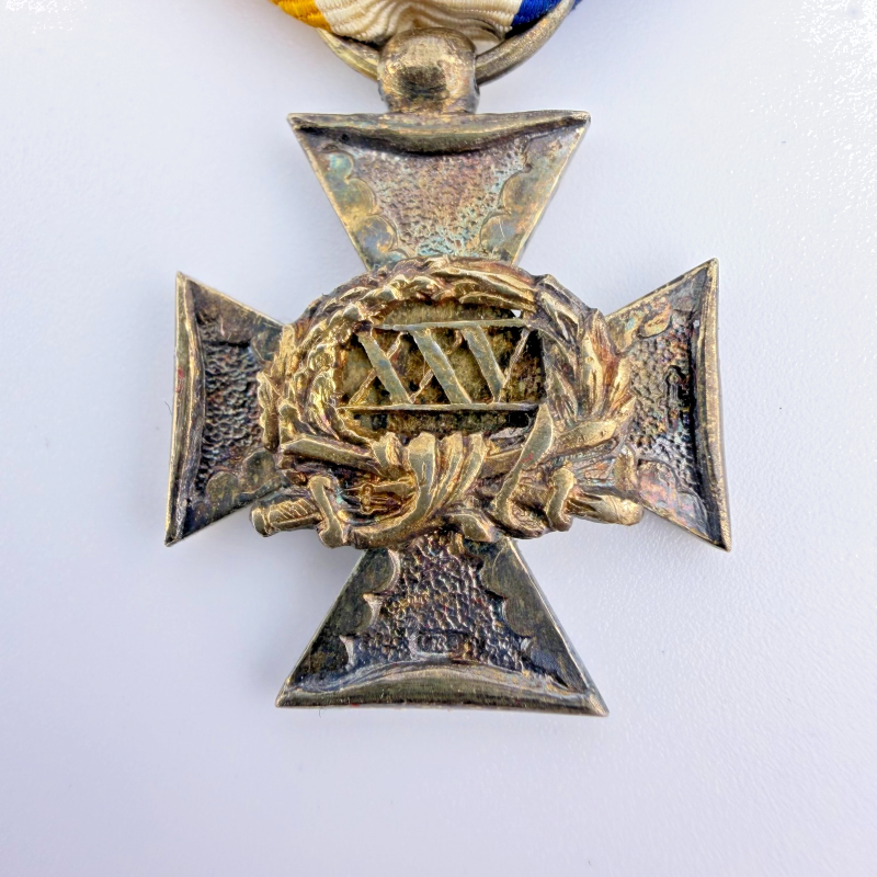 Netherlands Officers Military Long Service Cross 25 years hallmarked silver gilt