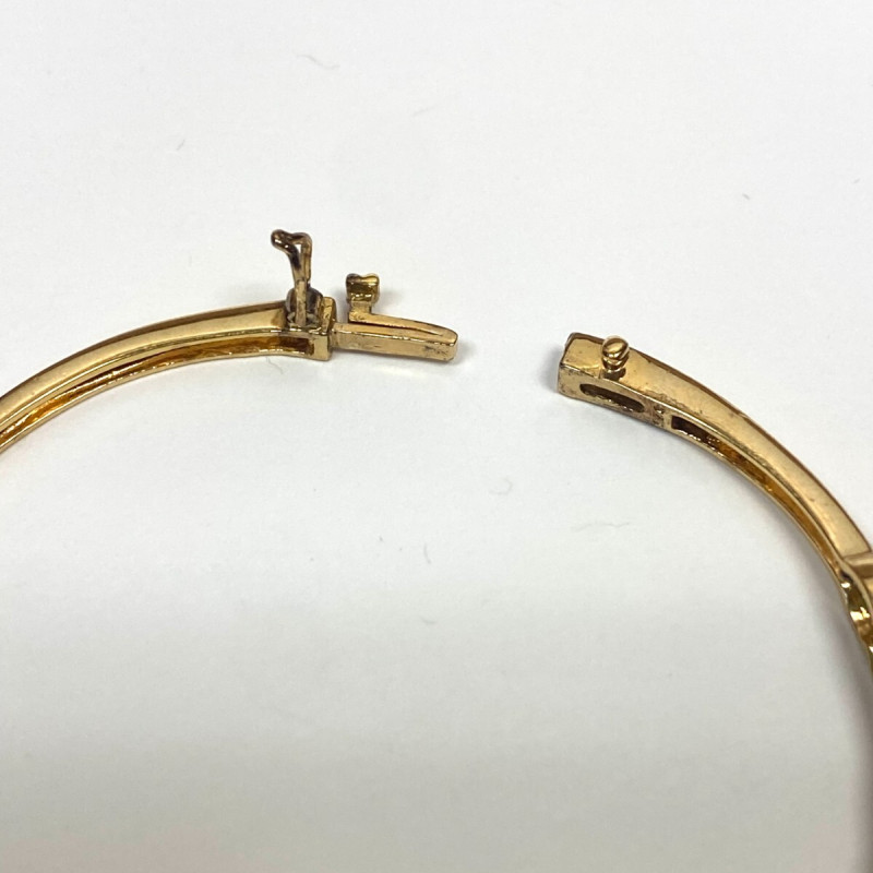 Sparkly Over Sterling Silver Dipped Gold Peridot Green & Clear Stones Oval 