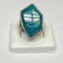Vintage DTR China Blue Turquoise, Silver 925 Ring, Size 9