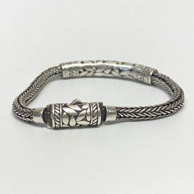 Annika Witt Bali Sterling Silver Bracelet ATI ID .925 Wheat Leaf Design 7.5"