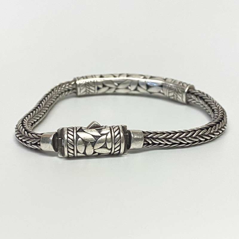 Annika Witt Bali Sterling Silver Bracelet ATI ID .925 Wheat Leaf Design 7.5&quo Annika Witt Bali Sterling Silver Bracelet ATI ID .925 Wheat Leaf Design 7.5&quo
