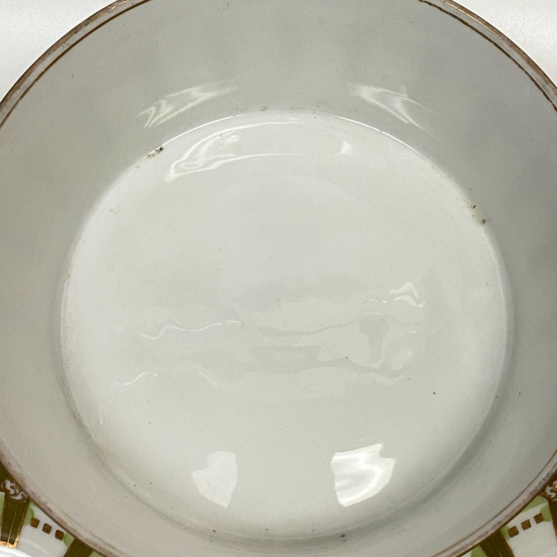 2 Porcelain teacup plates and a Porcelain drainer by Gardner Moscow