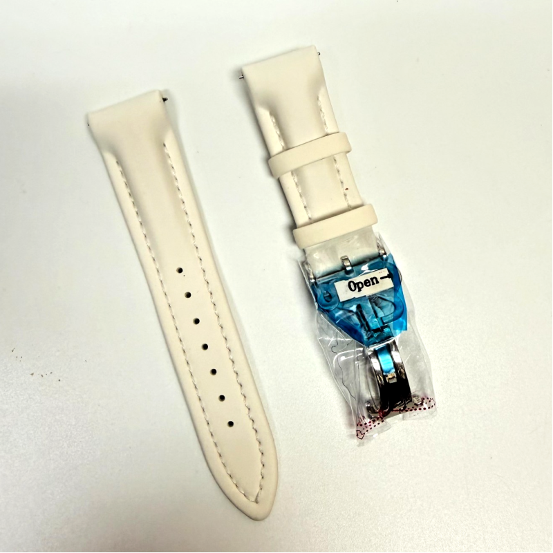 New Jacob & Co White Polyurethane Watch Strap Original Buckle 18mm