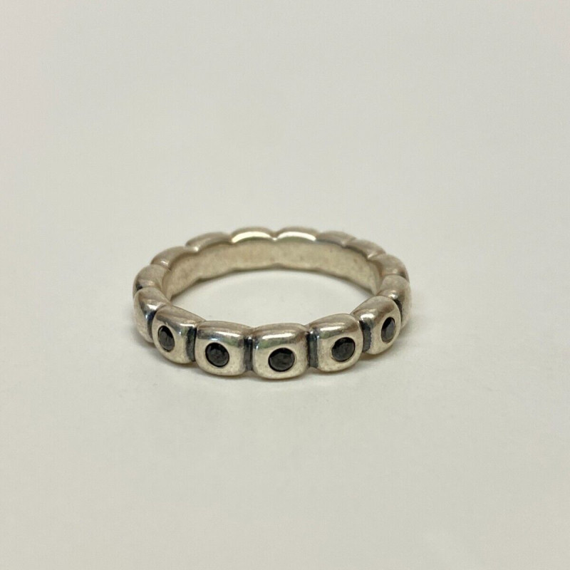 Pandora Band Ring Size 6.5 Black Stone Sterling Silver Pandora Band Ring Size 6.5 Black Stone Sterling Silver