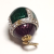 Antique Sterling Silver Green/Plum Colored Diamond Studded Enamel Egg Antique Sterling Silver Green/Plum Colored Diamond Studded Enamel Egg