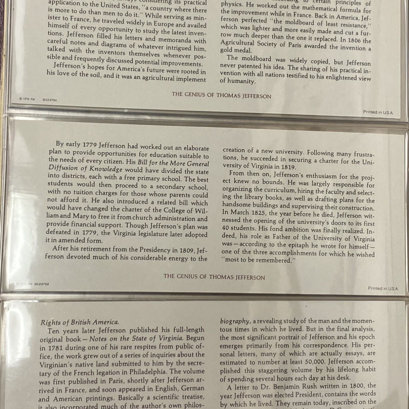 VERY RARE GENIUS OF THOMAS JEFFERSON 24K Gold Plating on STERLING PROOF SET 1976 VERY RARE GENIUS OF THOMAS JEFFERSON 24K Gold Plating on STERLING PROOF SET 1976