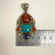Old Brass Multicolor Stones Inserts Unique Pendant