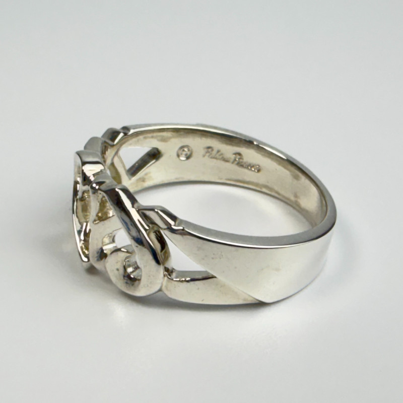 TIFFANY & CO PALOMA PICASSO TRIPLE LOVING HEARTS STERLING SILVER RING 6