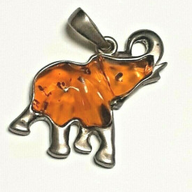 Antique 925 Sterling Silver Elephant Necklace PENDANT 