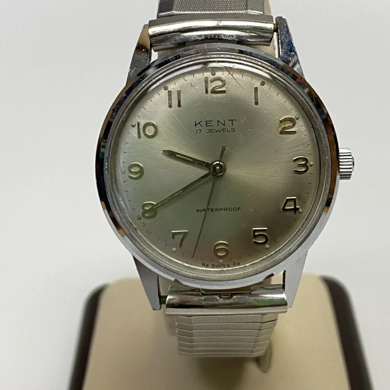 VINTAGE KENT 17JEWELS WATER PROOF SWISS WATCH 36mm