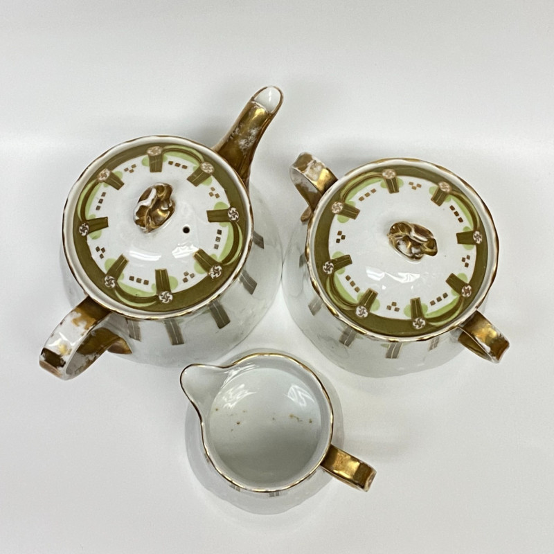Teapot, sugar bowl and milk jug by Gardner Moscow