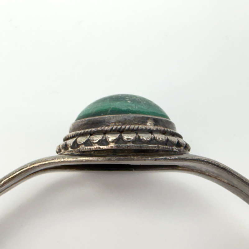 Women's Navajo Style Bracelet 925 Silver Natural Malachite Cuff