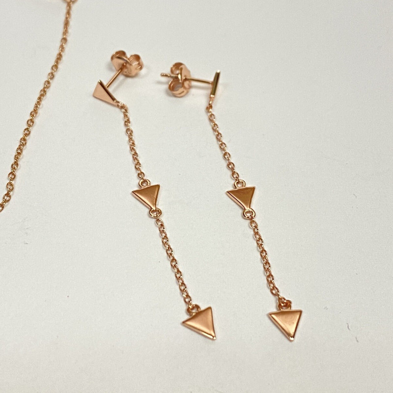 Shashi Rose Gold Triangle earring & Braclet set Shashi Rose Gold Triangle earring & Braclet set