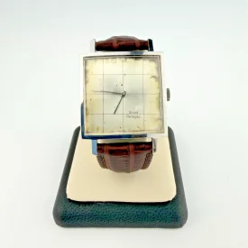 Vintage Girard Perregaux Watch Checker Board Dial Grid Mod Square Manual