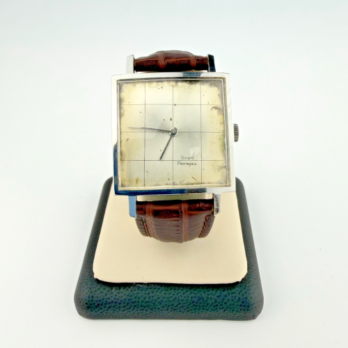 Vintage Girard Perregaux Watch Checker Board Dial Grid Mod Square Manual Vintage Girard Perregaux Watch Checker Board Dial Grid Mod Square Manual