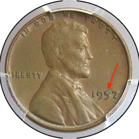 1957 PCGS Lincoln Wheat Penny 1c