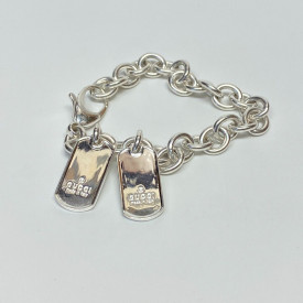 GUCCI Dog Tag Double Tag Bracelet SV925 made in Italy