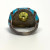 Sterling Silver Ring Faceted Citrine Crystal and Marcisites Blue Enamel Sz 7 Sterling Silver Ring Faceted Citrine Crystal and Marcisites Blue Enamel Sz 7