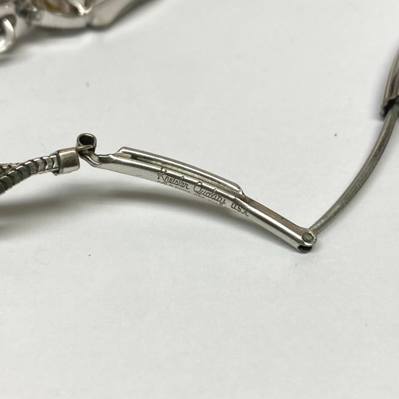 Vintage Ladies Gruen Precision 14K White Gold w Diamonds 17 Jewels