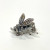 Alice Caviness Brooch Sterling Silver Rubies and Marcasite Grey Bumble Bee