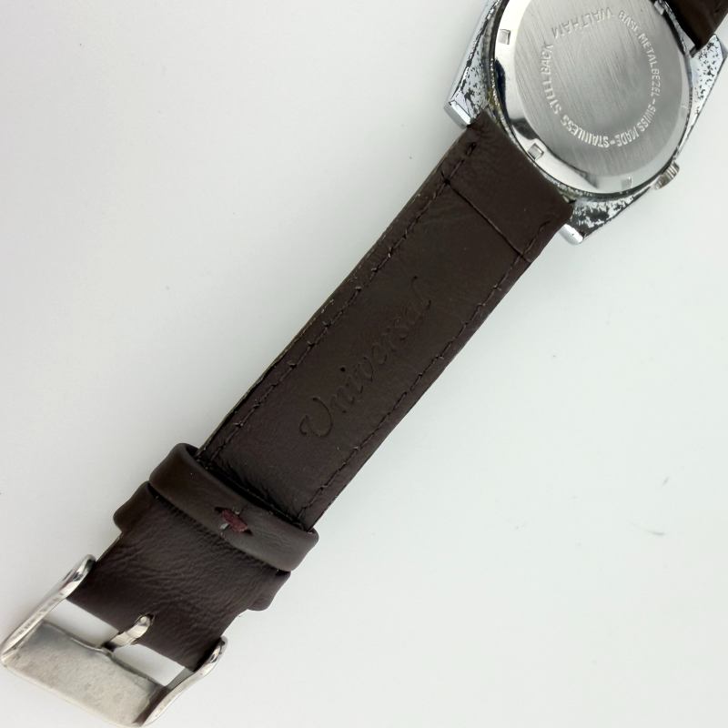 Vintage Waltham 17 Jewel Mechanical Watch Swiss Linen Dial Men's Leather Band