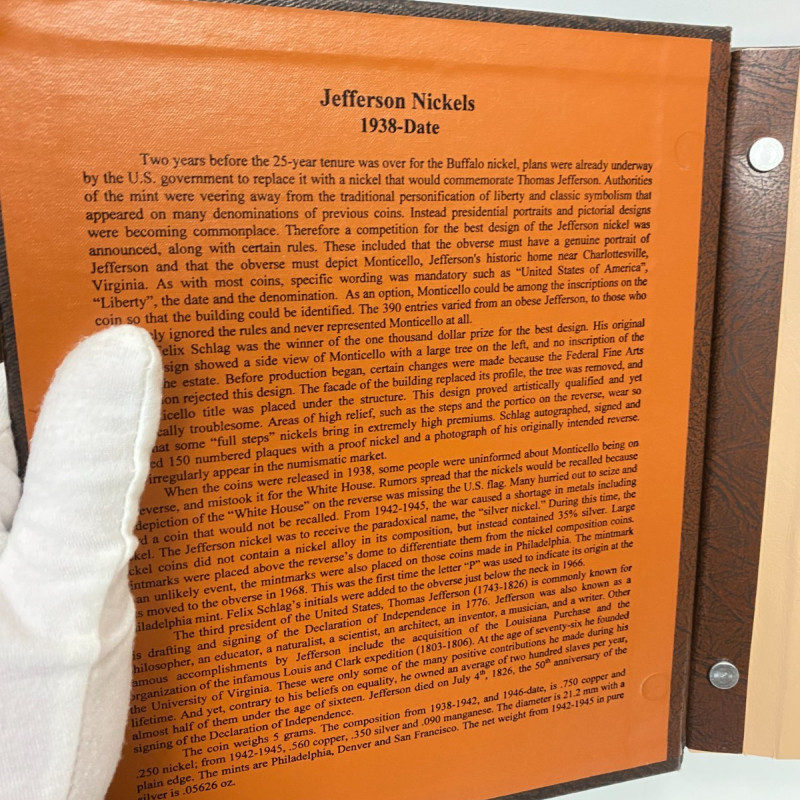 Dansco Album 7113 Jefferson Nickels 1938-1976 Coin Collectors, 158 coins