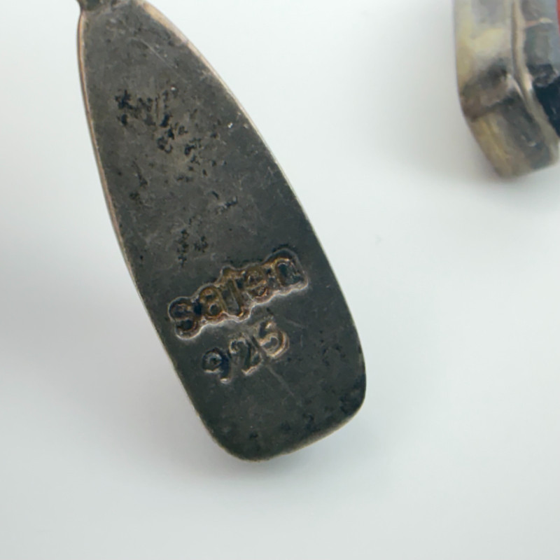 Sajen Cinnabar On Elongated Sterling Silver Drop Earrings Pierced