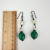 Vintage SX 925 THAI Pearls and Natural Green Round Beads Dangle Hook Earrings