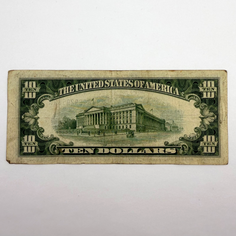 1934-D $10 Silver Certificate Blue Seal Note New York B