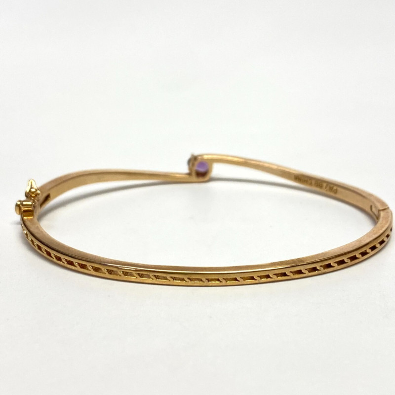 PAJ Gold Plated Amethyst Bangle Bracelet, BB CHINA