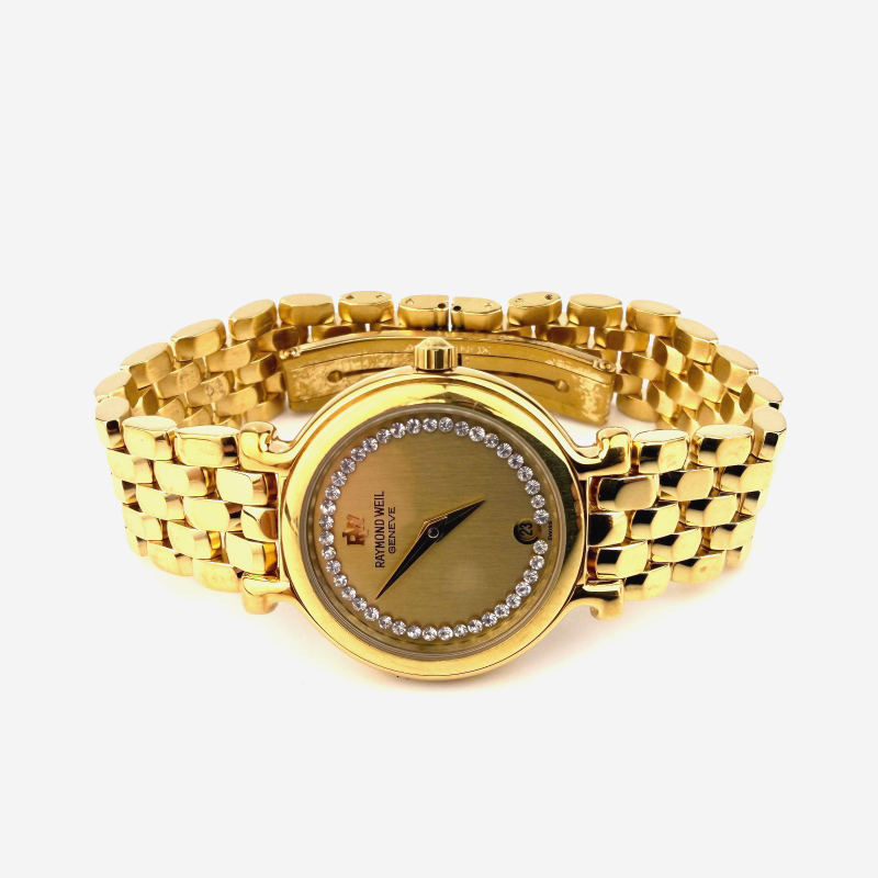 Raymond Weil Chorus Diamond Women's Watch Geneve 9937-2 18K Gold Electroplated